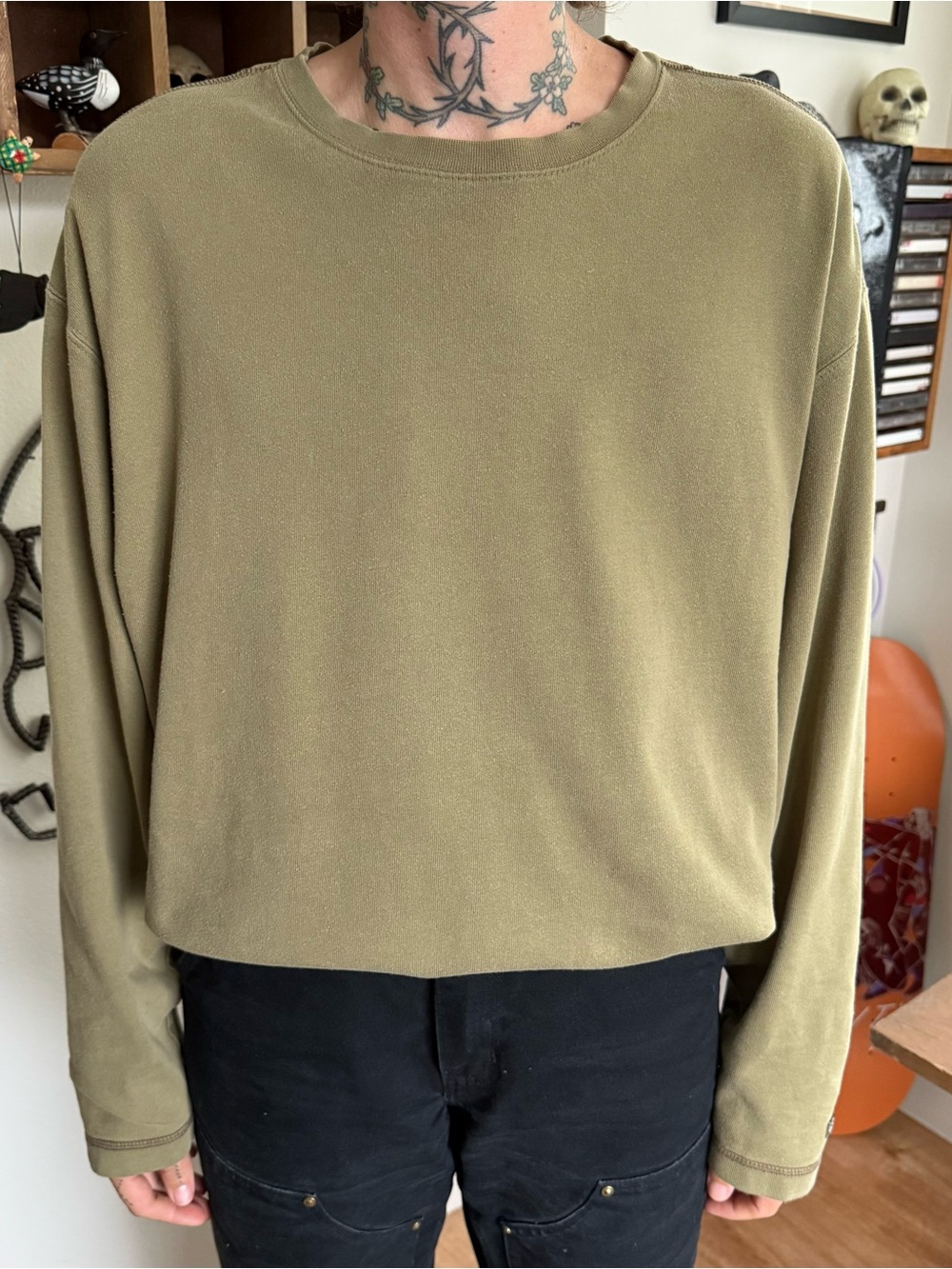 Vintage 2000s Columbia Olive Green Cotton L/S Shirt ~ Size Large